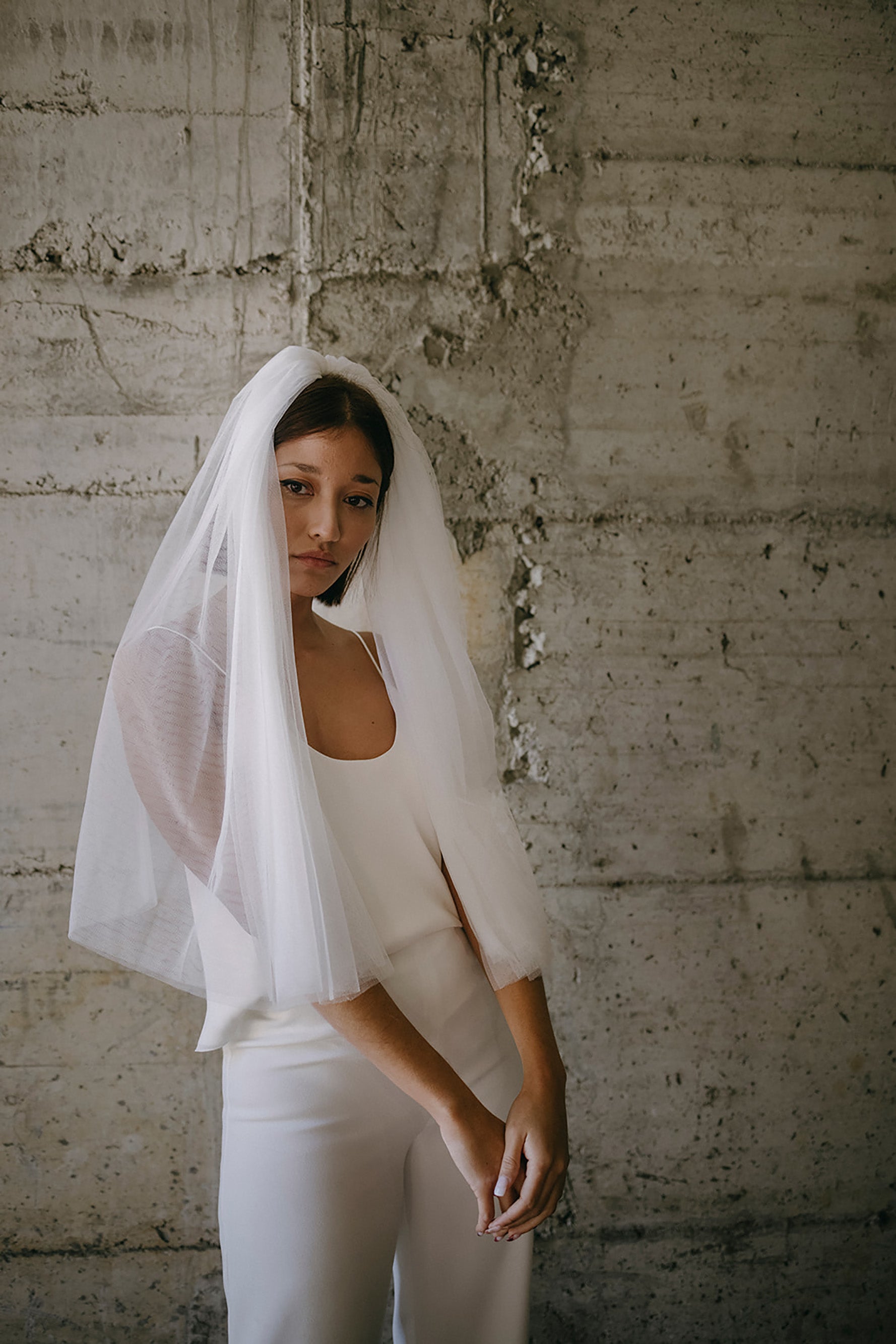 Chiffon shop wedding veil